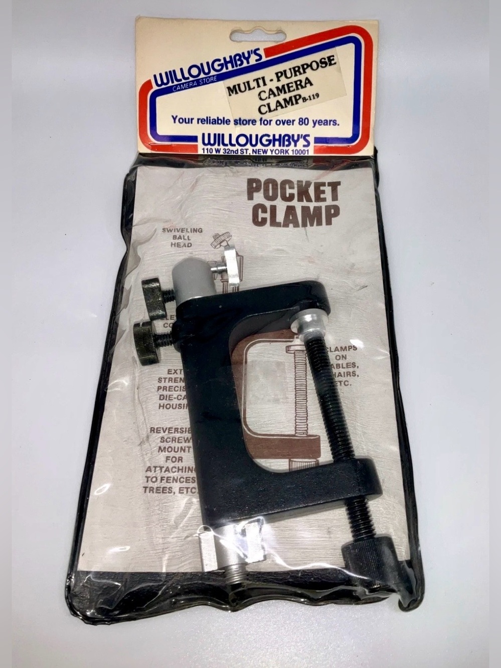 WILLOUGHBY’S Photo Pocket Clamp New Old Stock Rare